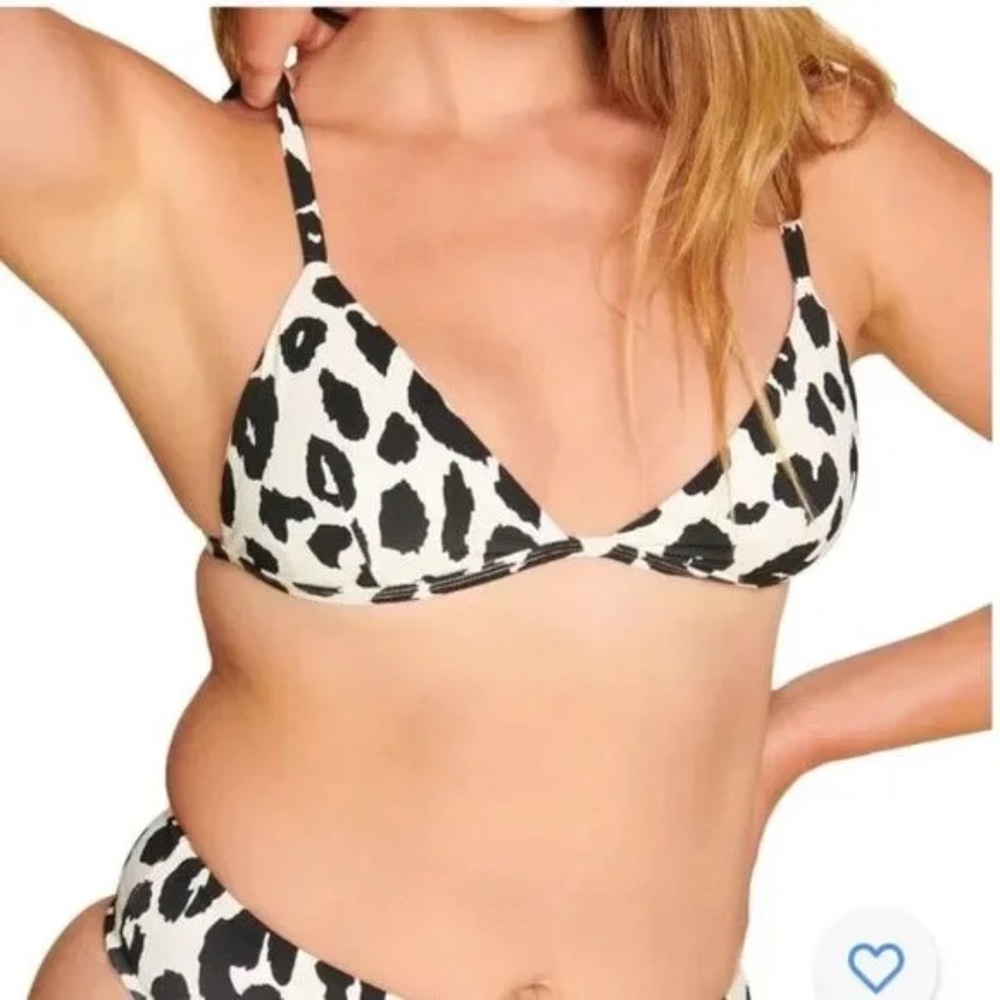 Andie x Claire The Gold Coast Bikini Top Size XL in Leopard Print NWT